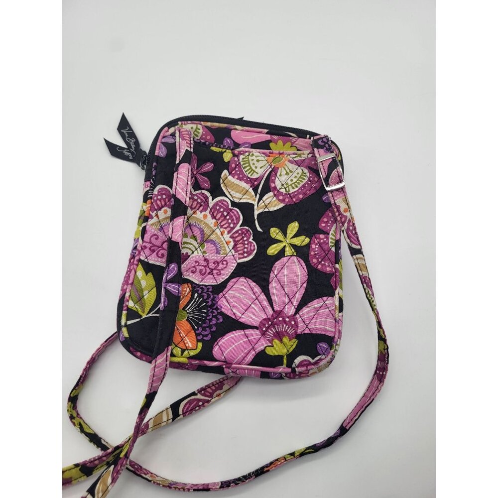 Vera Bradley Mini Hipster Pirouette Pink Crossbody Purse Bag Floral Quilted - Picture 2 of 9